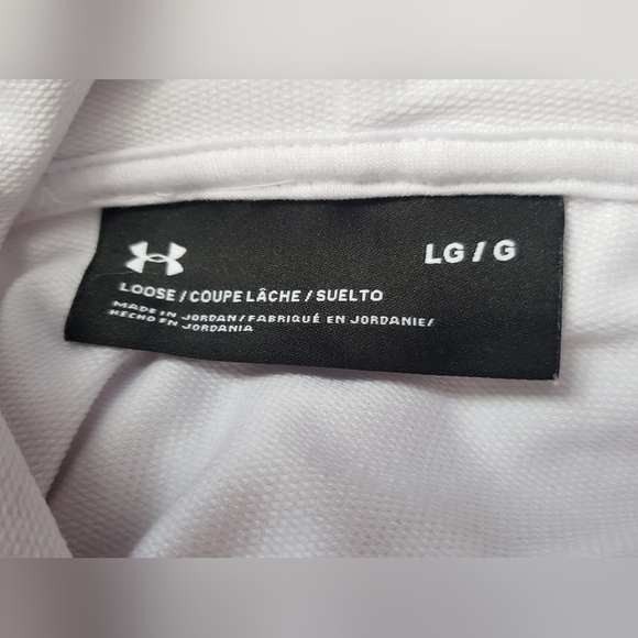 Under Armour Funnel Neck Mesh Sweatshirt With Pockets White/ Yellow Size L - Picture 5 of 6